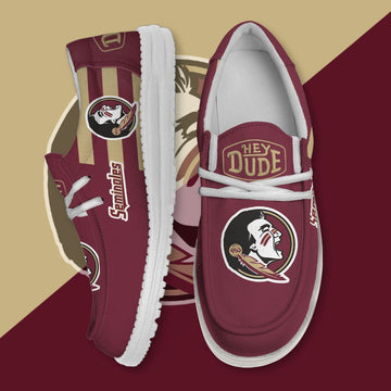 ZNCAA Florida State Seminoles - Football Hey Dude Canvas Loafer Shoes