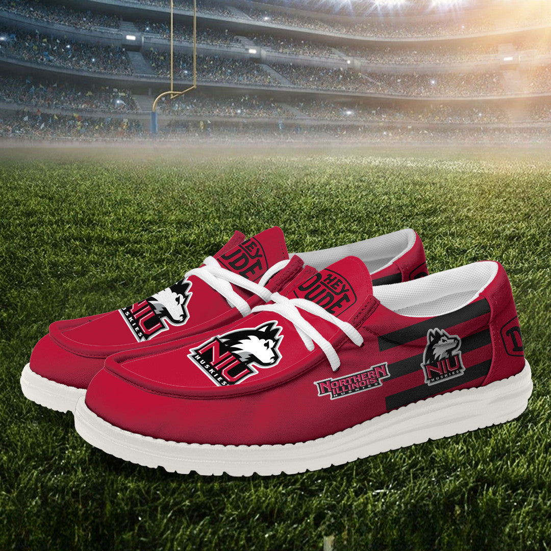 ZNCAA Northern Illinois Huskies - Football Hey Dude Canvas Loafer Shoes