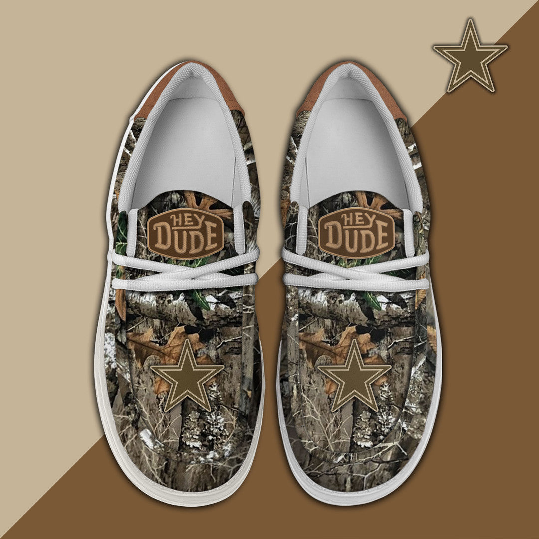 NFL Dallas Cowboys - Football Camo Hey Dude Canvas Loafer Shoes