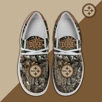 NFL Pittsburgh Steelers - Football Camo Hey Dude Canvas Loafer Shoes