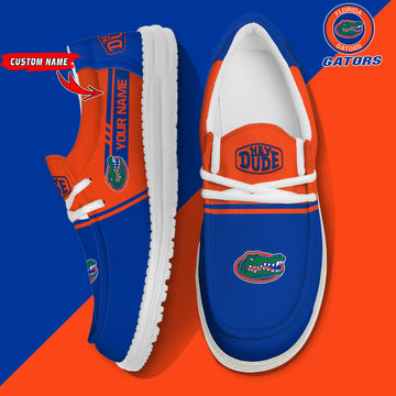 NCAA 06 Florida Gators Football Hey Dude Canvas Loafer Shoes-Custom Name