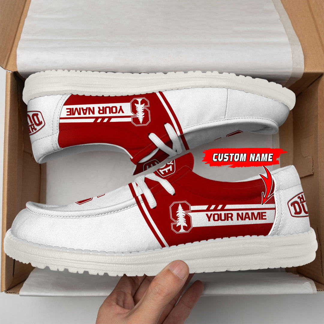 NCAA 35 Stanford Cardinal Football Hey Dude Canvas Loafer Shoes-Custom Name
