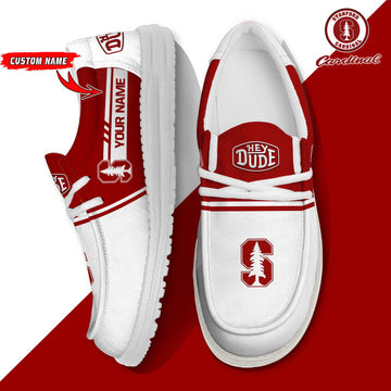 NCAA 35 Stanford Cardinal Football Hey Dude Canvas Loafer Shoes-Custom Name