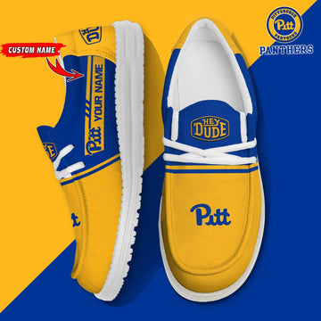 NCAA 28 Pittsburgh Panthers Football Hey Dude Canvas Loafer Shoes-Custom Name