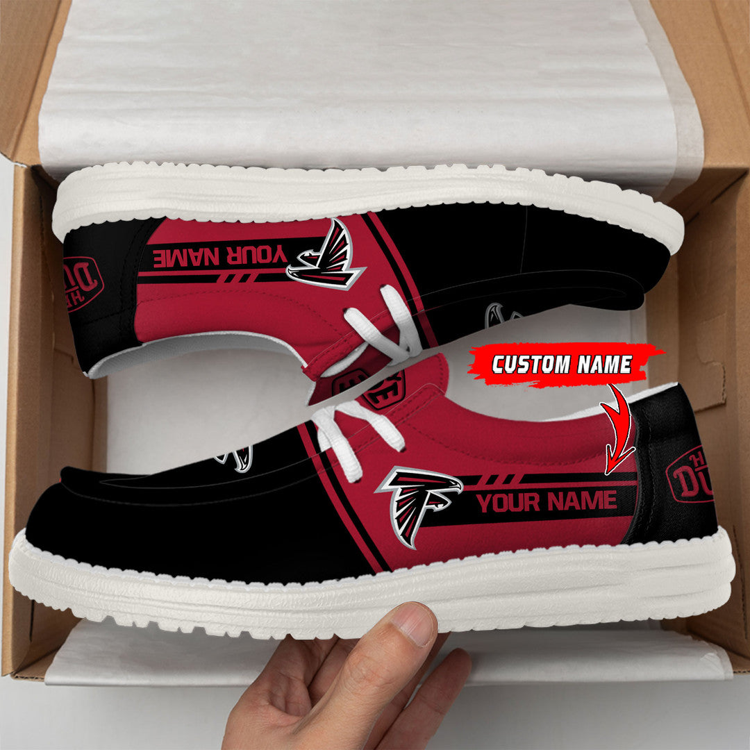 02 Atlanta Falcons Football Hey Dude Canvas Loafer Shoes-Custom Name