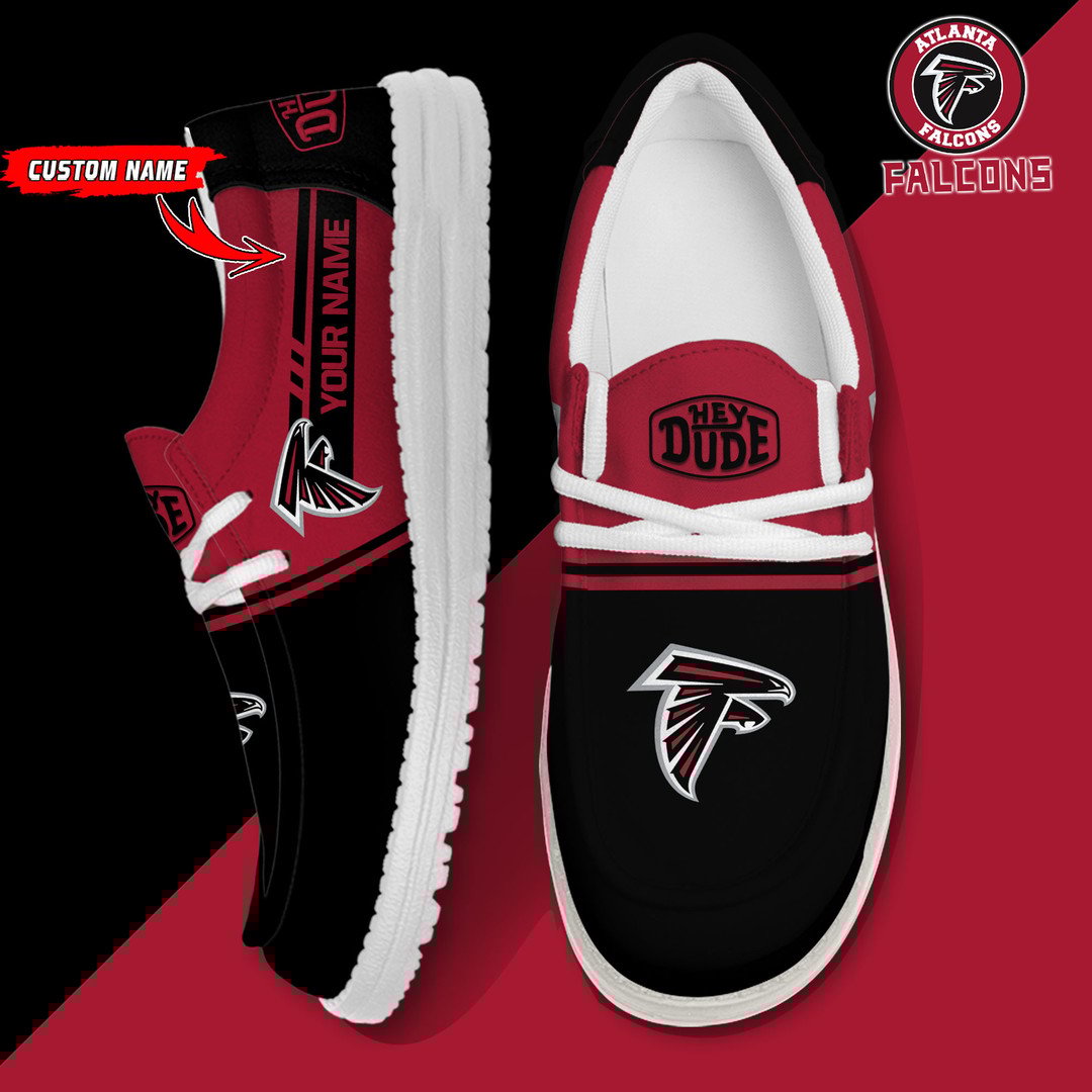 02 Atlanta Falcons Football Hey Dude Canvas Loafer Shoes-Custom Name