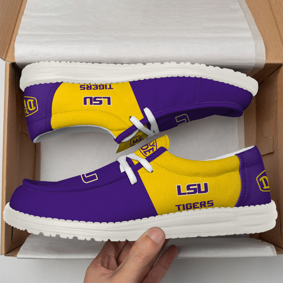 NCAA 13 LSU Tigers Football Hey Dude Canvas Loafer Shoes