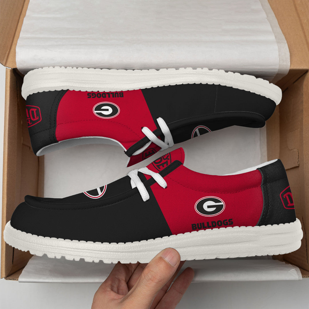 NCAA 08 Georgia Bulldogs Football Hey Dude Canvas Loafer Shoes