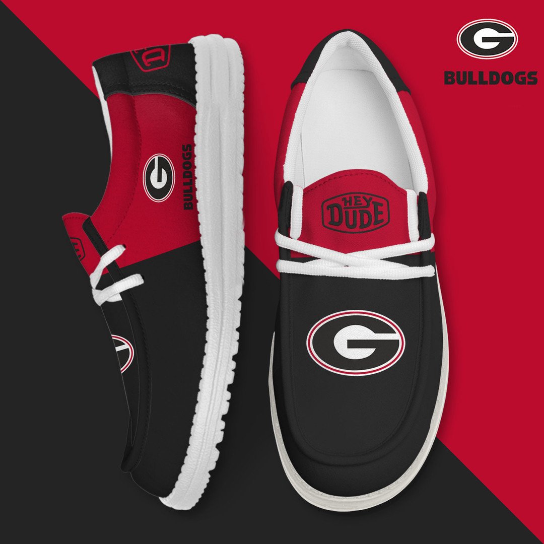 NCAA 08 Georgia Bulldogs Football Hey Dude Canvas Loafer Shoes