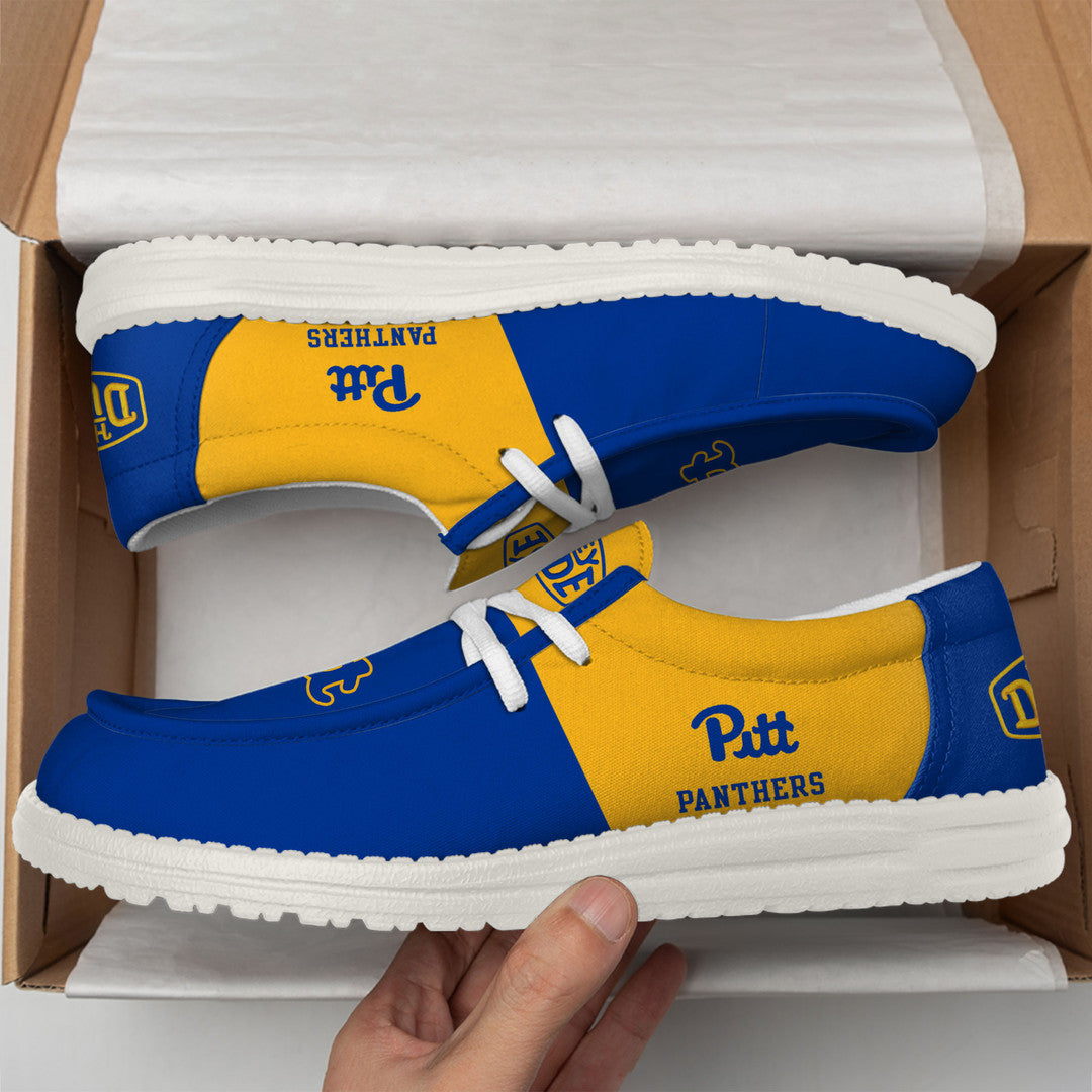 NCAA 28 Pittsburgh Panthers Football Hey Dude Canvas Loafer Shoes