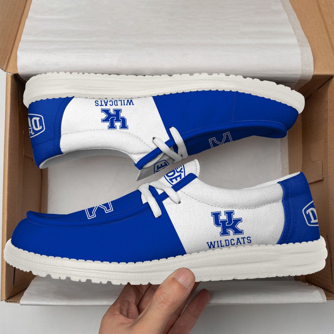 NCAA 12 Kentucky Wildcats Football Hey Dude Canvas Loafer Shoes