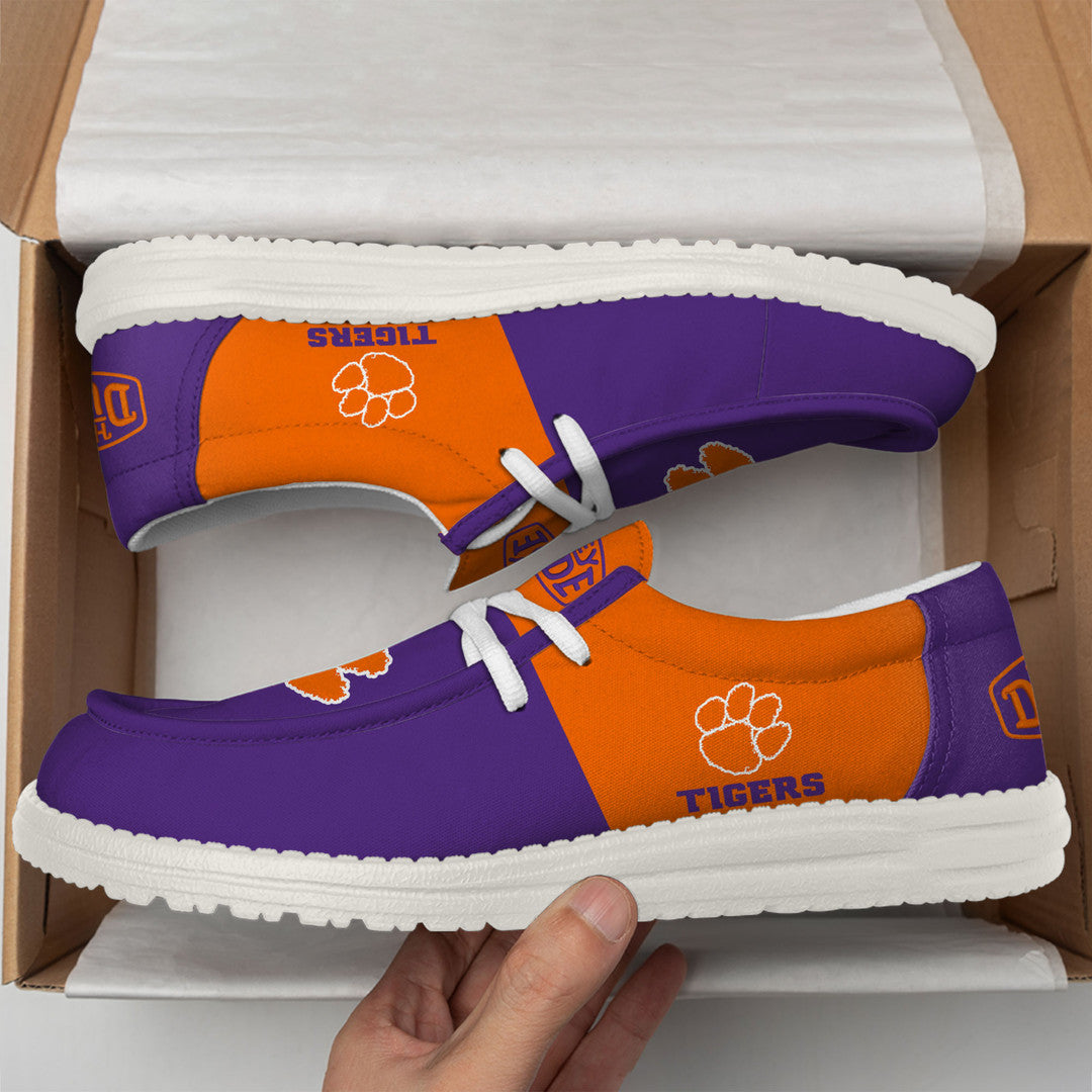 NCAA 05 Clemson Tigers Football Hey Dude Canvas Loafer Shoes