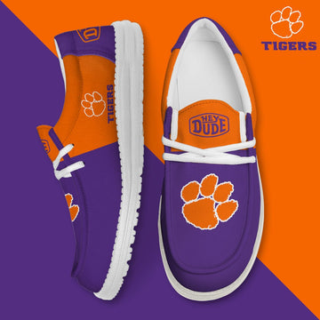 NCAA 05 Clemson Tigers Football Hey Dude Canvas Loafer Shoes