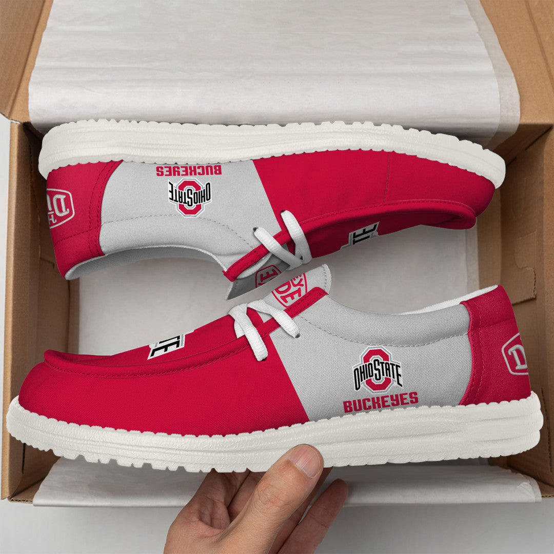 NCAA 04 Ohio State Buckeyes Football Hey Dude Canvas Loafer Shoes
