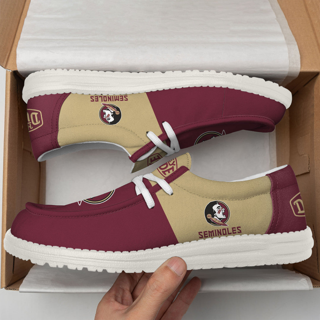 NCAA 07 Florida State Seminoles Football Hey Dude Canvas Loafer Shoes