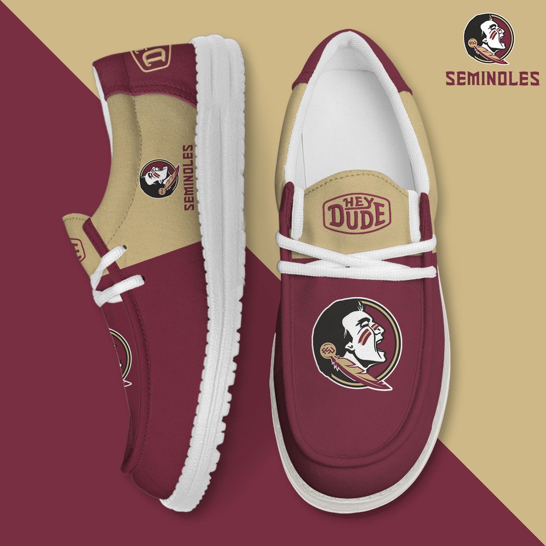 NCAA 07 Florida State Seminoles Football Hey Dude Canvas Loafer Shoes