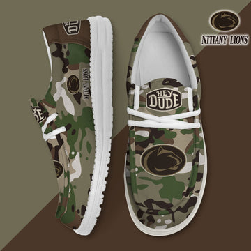NCAA 27 Penn State Nittany Lions Camouflage Football Hey Dude Canvas Loafer Shoes