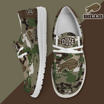 04 Buffalo Bills Camouflage Football Hey Dude Canvas Loafer Shoes