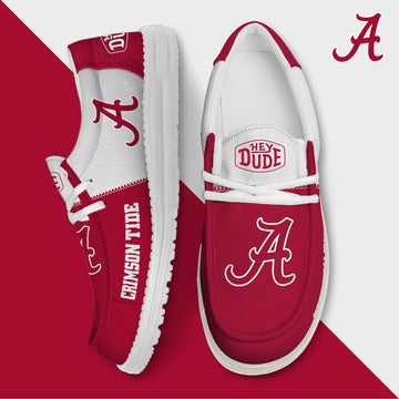 NCAA 01 Alabama Crimson Tide Football Hey Dude Canvas Loafer Shoes