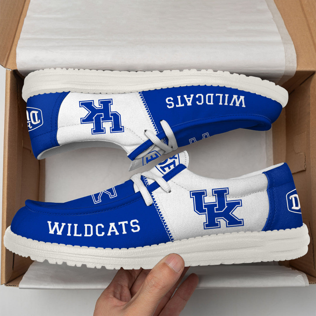 NCAA 12 Kentucky Wildcats Football Hey Dude Canvas Loafer Shoes