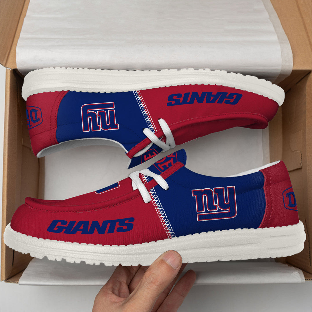 21 New York Giants Football Hey Dude Canvas Loafer Shoes