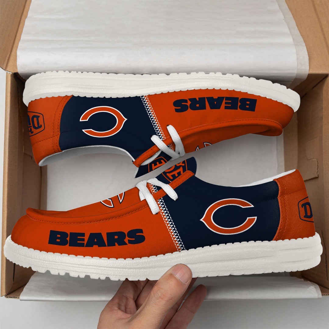 06 Chicago Bears Football Hey Dude Canvas Loafer Shoes