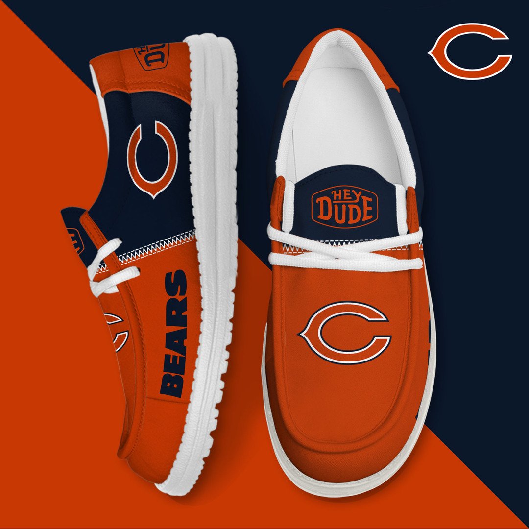 06 Chicago Bears Football Hey Dude Canvas Loafer Shoes