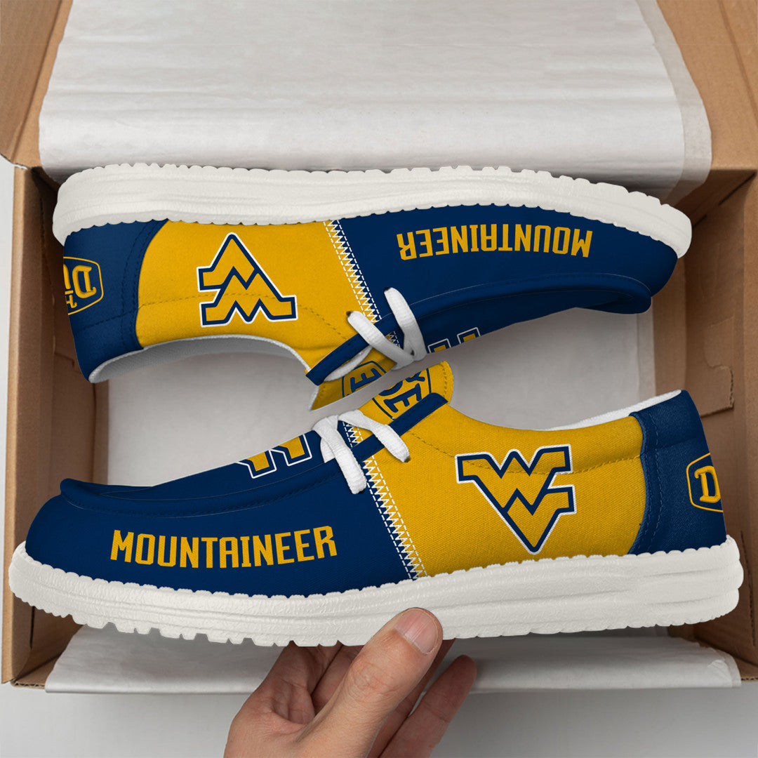 NCAA 14 West Virginia Mountaineers Football Hey Dude Canvas Loafer Shoes