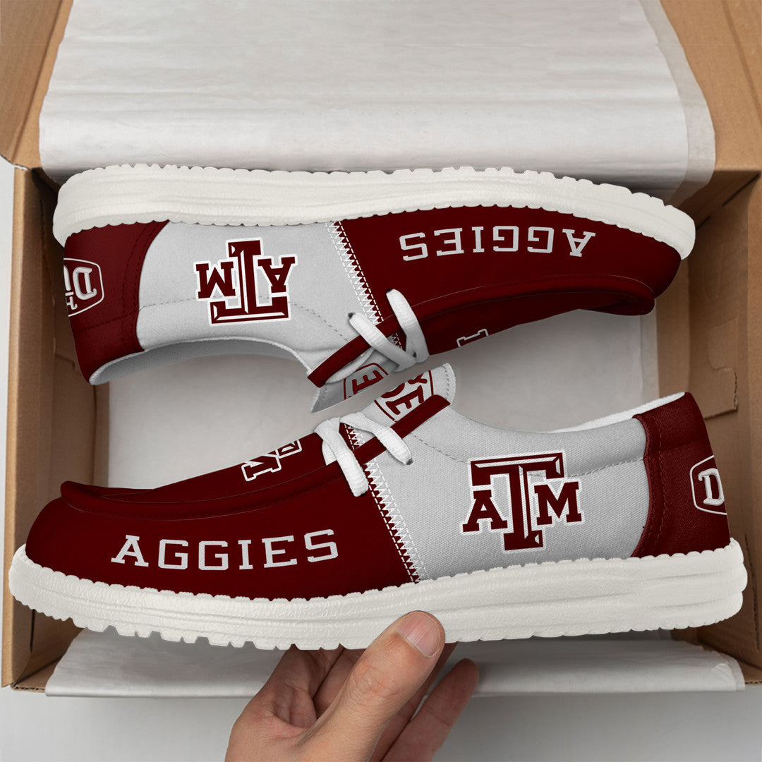 NCAA 31 Texas A&amp;M Aggies Football Hey Dude Canvas Loafer Shoes