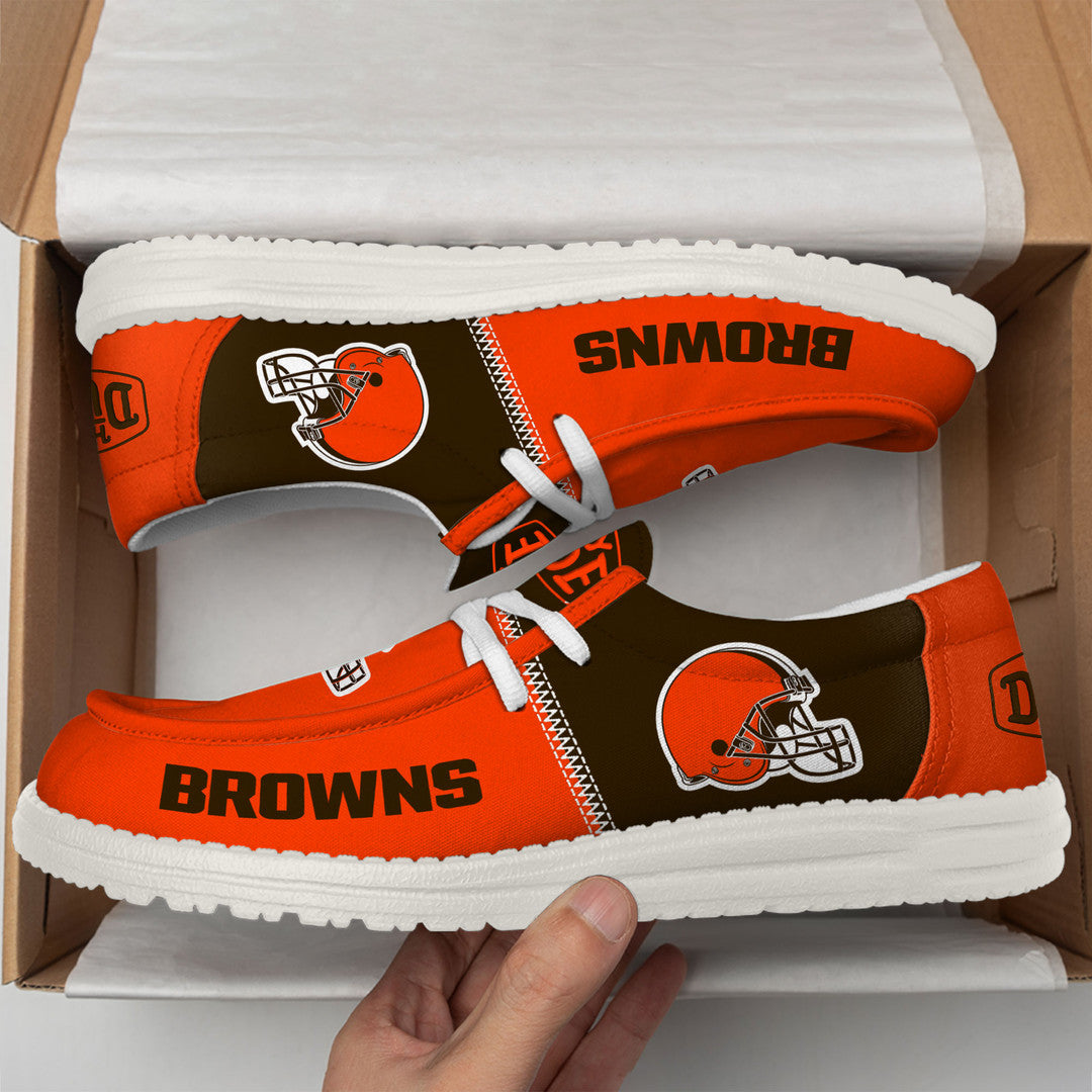 08 Cleveland Browns Football Hey Dude Canvas Loafer Shoes