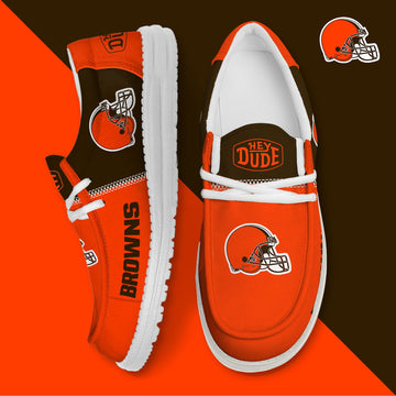 08 Cleveland Browns Football Hey Dude Canvas Loafer Shoes