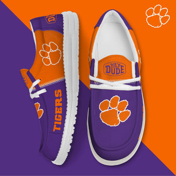 NCAA 05 Clemson Tigers Football Hey Dude Canvas Loafer Shoes