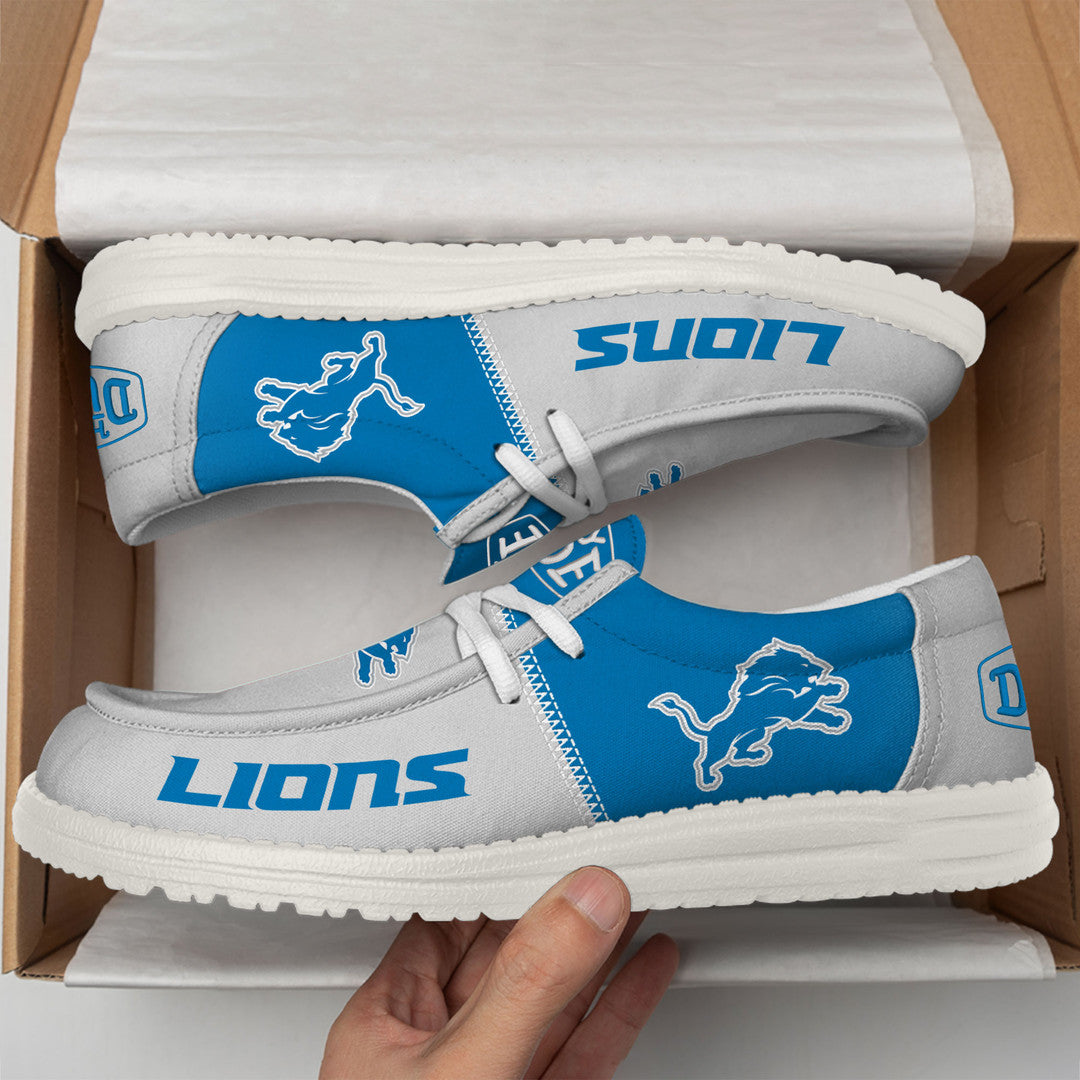 11 Detroit Lions Football Hey Dude Canvas Loafer Shoes