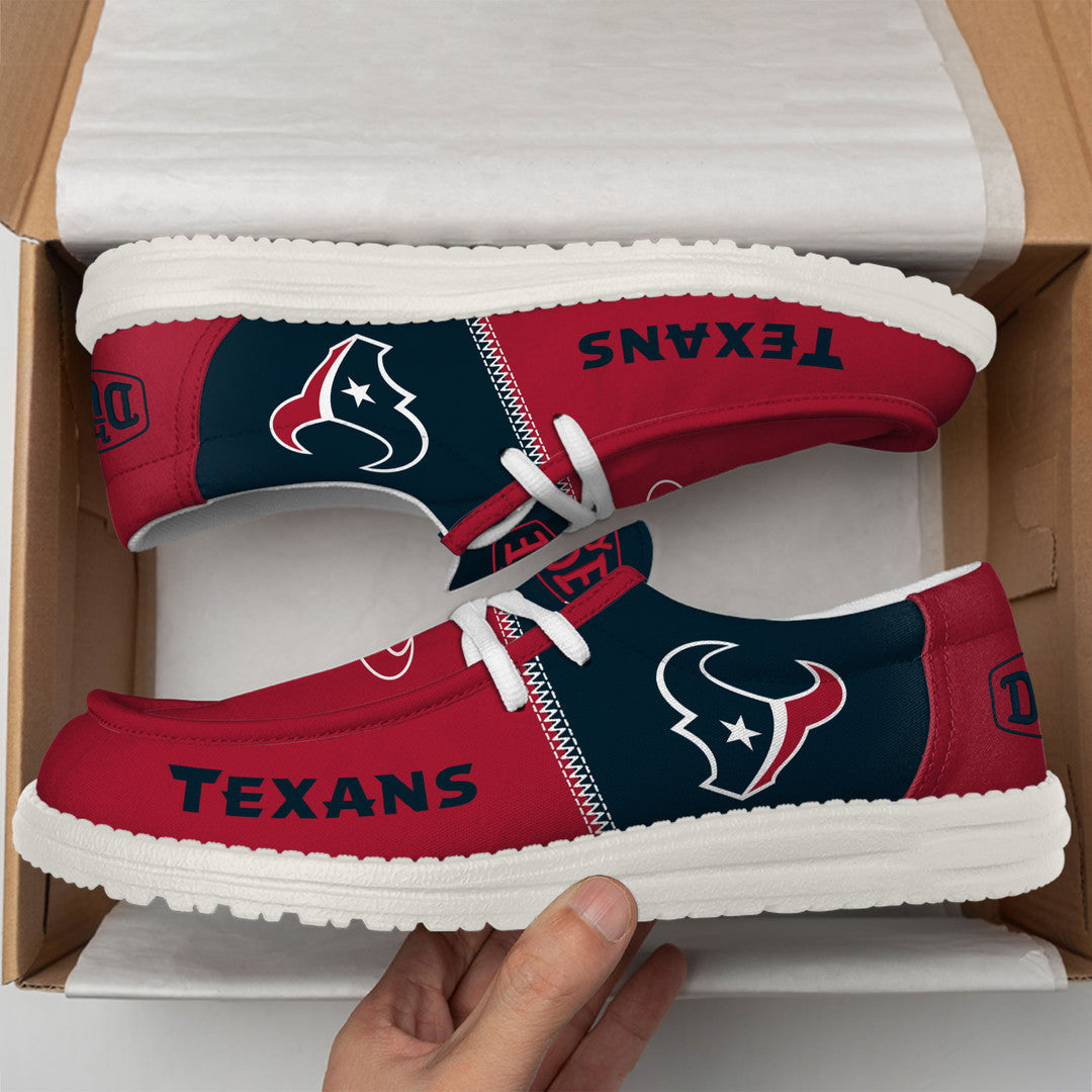 13 Houston Texans Football Hey Dude Canvas Loafer Shoes