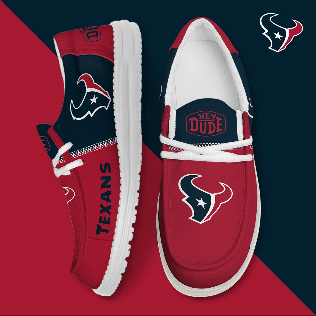 13 Houston Texans Football Hey Dude Canvas Loafer Shoes