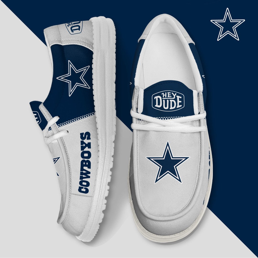 09 Dallas Cowboys Football Hey Dude Canvas Loafer Shoes