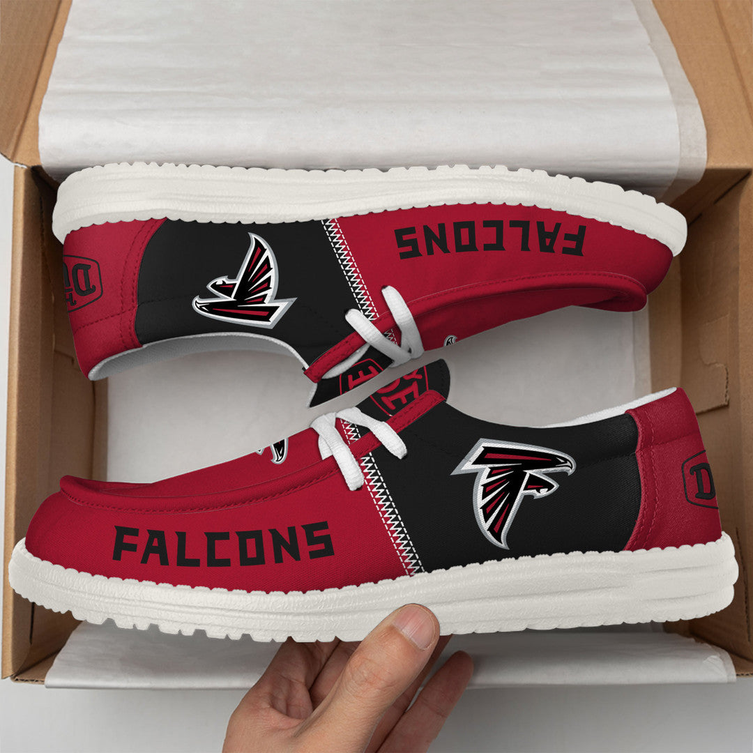 02 Atlanta Falcons Football Hey Dude Canvas Loafer Shoes