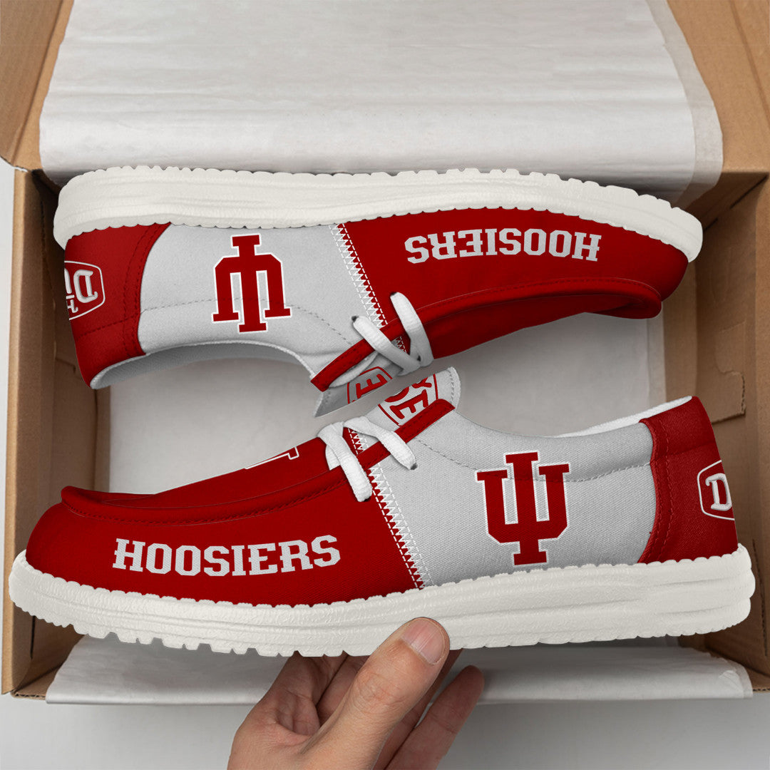 NCAA 30 Indiana Hoosiers Football Hey Dude Canvas Loafer Shoes