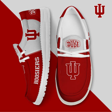 NCAA 30 Indiana Hoosiers Football Hey Dude Canvas Loafer Shoes