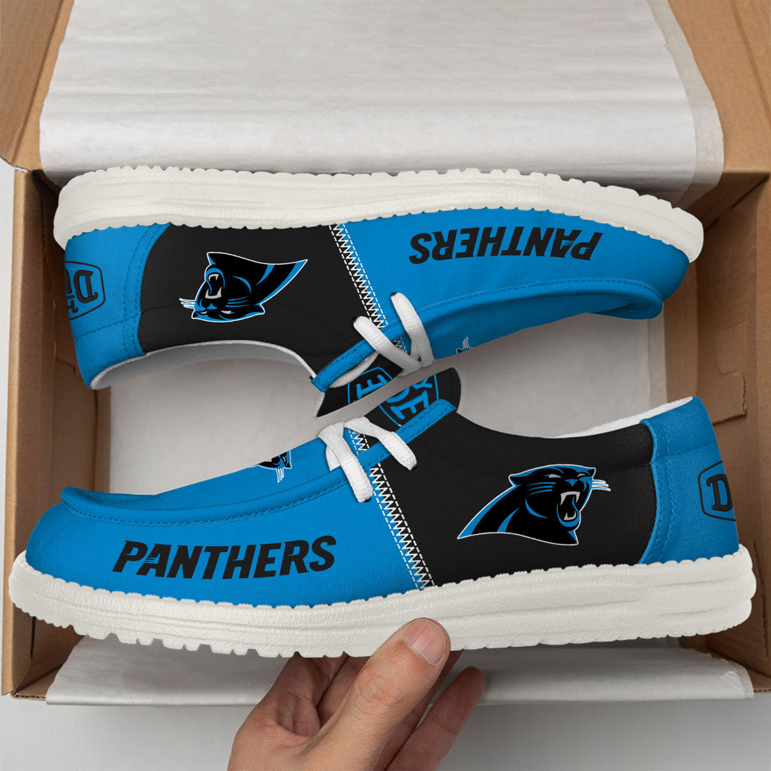 05 Carolina Panthers Football Hey Dude Canvas Loafer Shoes