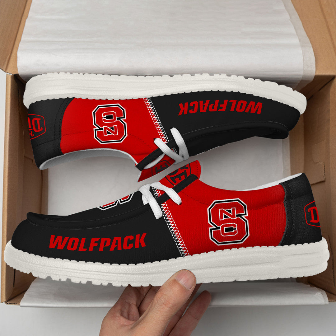 NCAA 18 NC State Wolfpack Football Hey Dude Canvas Loafer Shoes