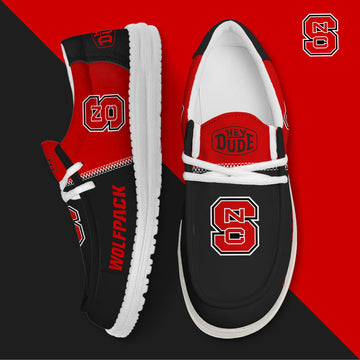 NCAA 18 NC State Wolfpack Football Hey Dude Canvas Loafer Shoes