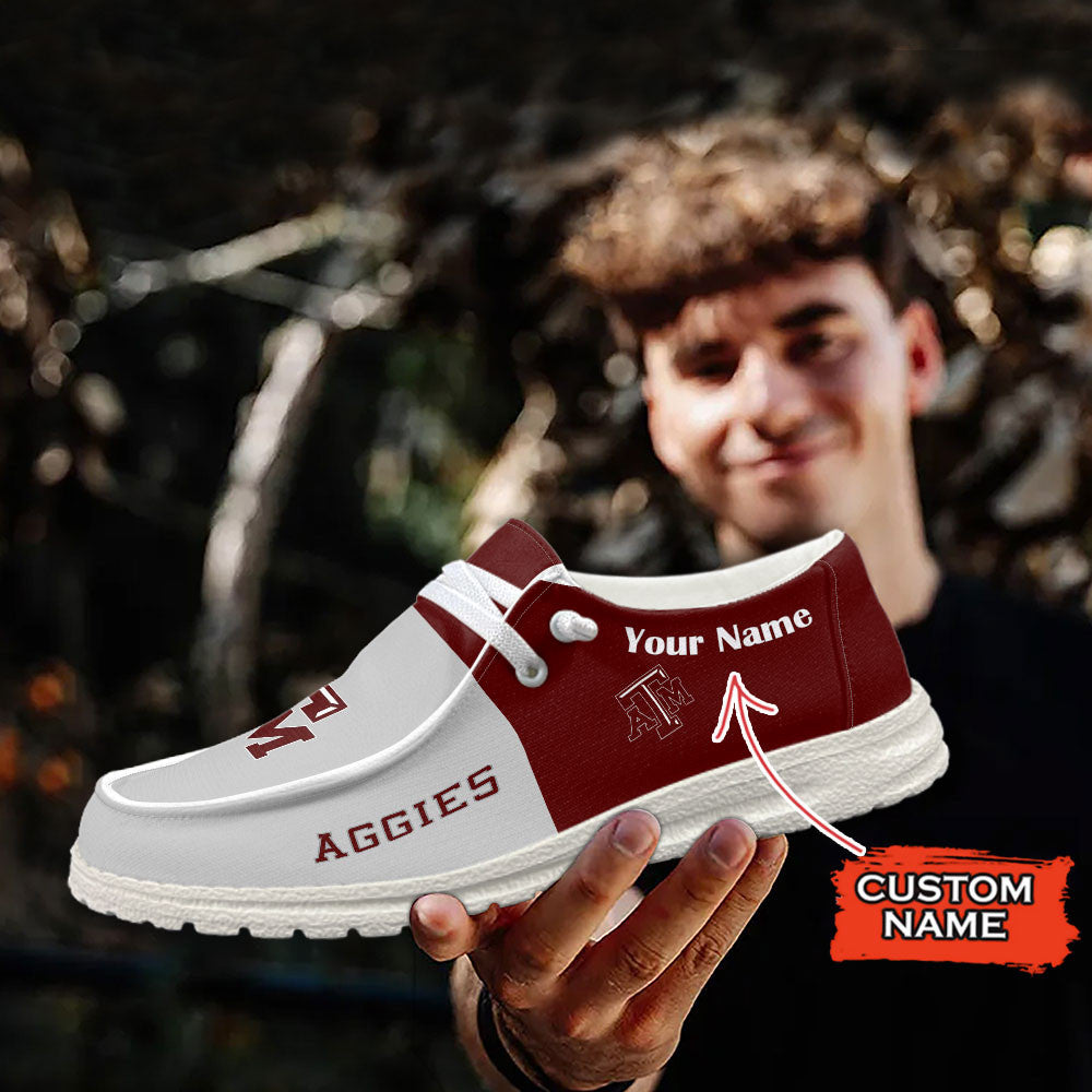Texas A&amp;M Aggies Hey Dude Shoes - Custom name