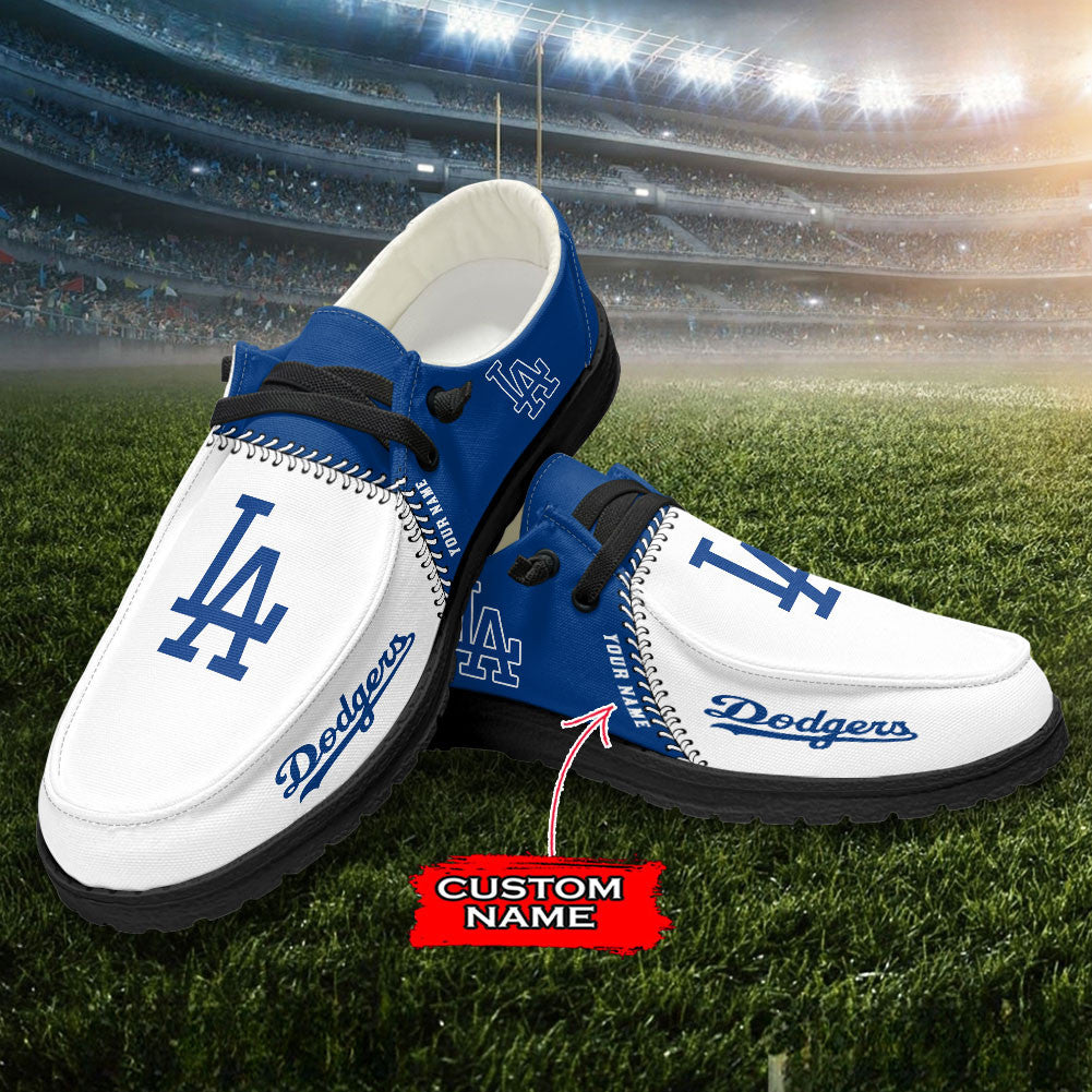 Nordmerch Los Angeles Dodgers MLB Personalized Hey Dude Sports Shoes – Custom Name Design Perfect Gift For Fans - NordMerch - MCK Sporting Sh