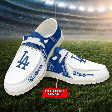Nordmerch Los Angeles Dodgers MLB Personalized Hey Dude Sports Shoes – Custom Name Design Perfect Gift For Fans - NordMerch - MCK Sporting Sh