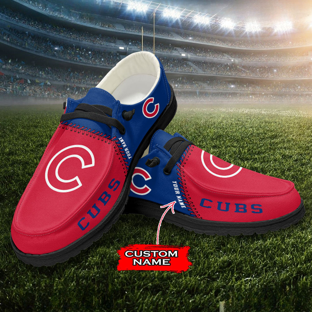 Nordmerch Chicago Cubs MLB Personalized Hey Dude Sports Shoes – Custom Name Design Perfect Gift For Fans - NordMerch - MCK Sporting Sh