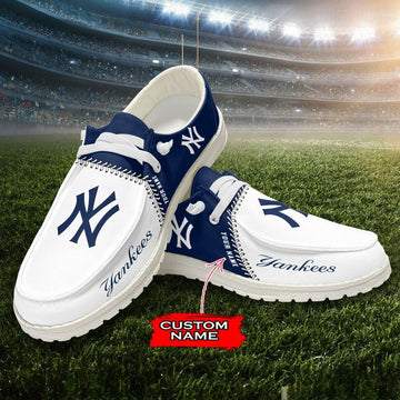 Nordmerch New York Yankees MLB Personalized Hey Dude Sports Shoes – Custom Name Design Perfect Gift For Fans - NordMerch - MCK Sporting Sh