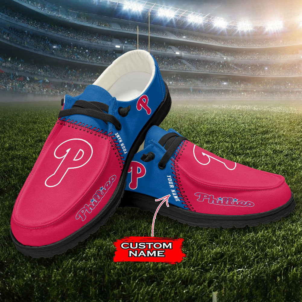 Nordmerch Philadelphia Phillies MLB Personalized Hey Dude Sports Shoes – Custom Name Design Perfect Gift For Fans - NordMerch - MCK Sporting Sh