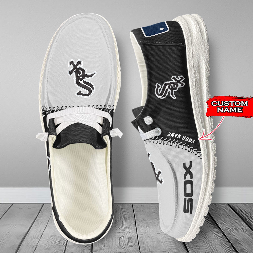 Nordmerch Chicago White Sox MLB Personalized Hey Dude Sports Shoes – Custom Name Design Perfect Gift For Fans - NordMerch - MCK Sporting Sh