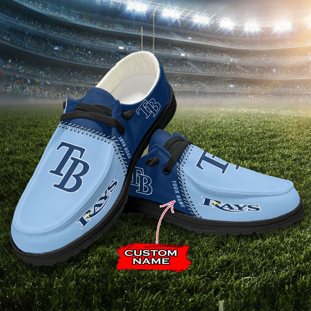 Nordmerch Tampa Bay Rays MLB Personalized Hey Dude Sports Shoes – Custom Name Design Perfect Gift For Fans - NordMerch - MCK Sporting Sh